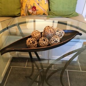 20x6” Rustic Distressed Sphere Bowl Decoration Set